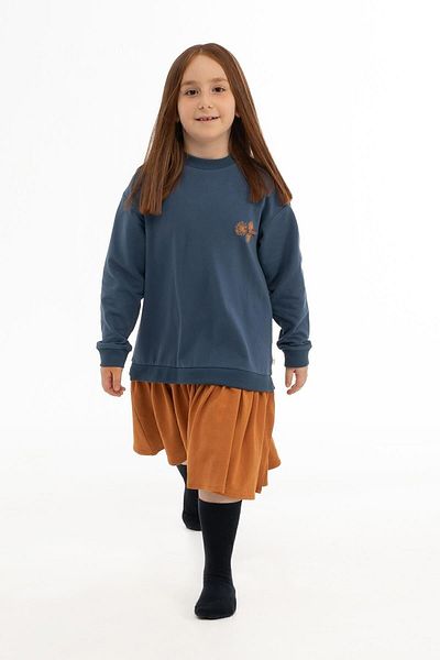 Little Gusto Sweat Dress Kids Navy Blue Organic Cotton
