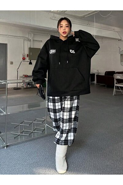 AFROGİYİM Unisex Daily 01 Printed Oversize Hoodie