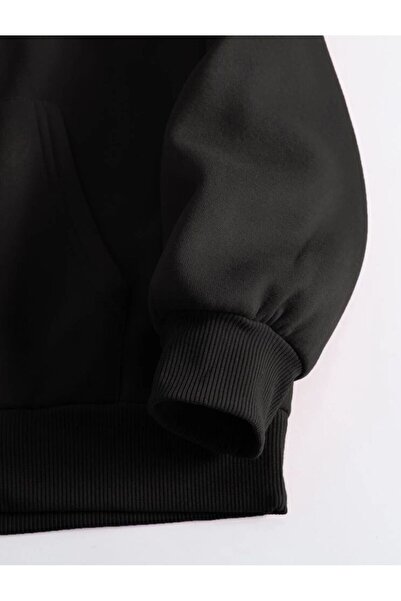 AFROGİYİM Unisex Ναι Iam Cold Printed Oversize Hoodie