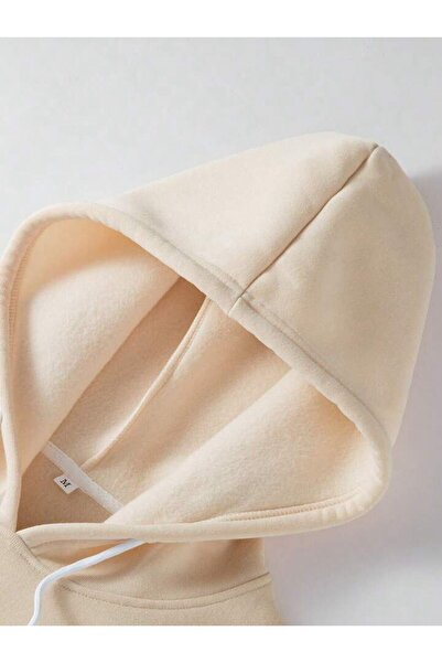 AFROGİYİM Unisex Sort Out Μπροστά πίσω πίσω με στάμπα Oversize Hoodie