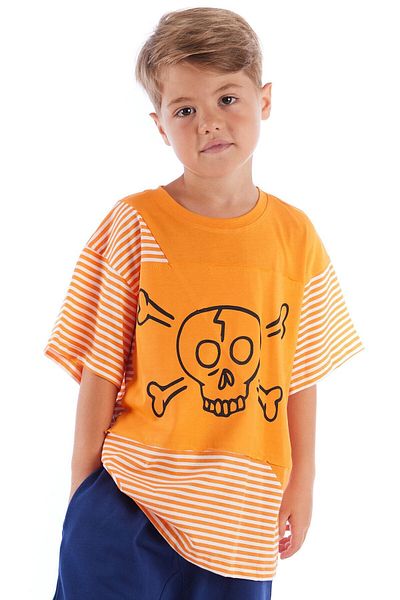 Colorinas Tricou pentru băiat cu mânecă scurtă în dungi
