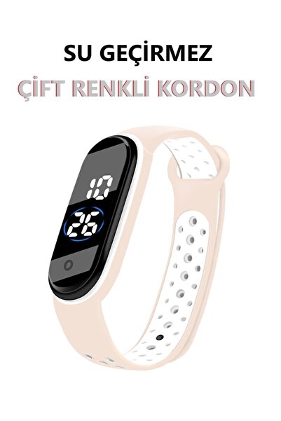 ZAVİRA Dijital Çocuk Kol Saati Su Geçirmez Dokunmatik Çift Renkli Yumuşak Kordon