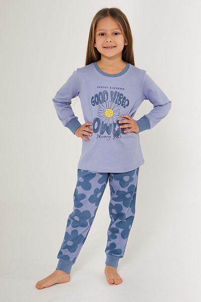 Rolypoly Set de pijamale albastre cu maneca lunga pentru fete