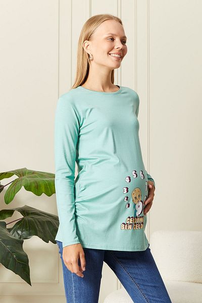 epaavm Long Sleeve Printed Maternity T-Shirt
