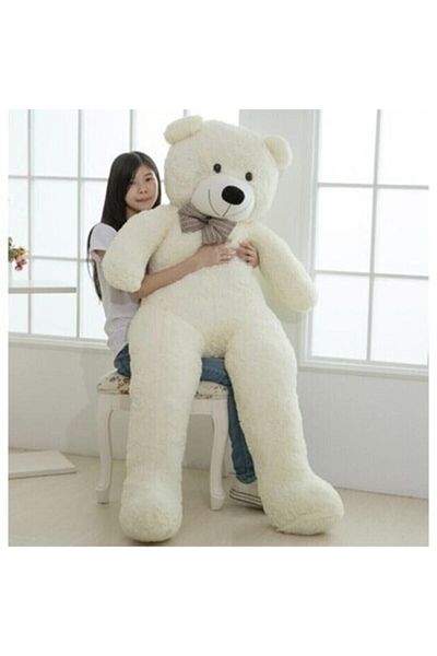 Pandamkee دمية دب عملاقة كبيرة من القطيفة مقاس 170 سم هدية (محلي 100%) باللون الأبيض