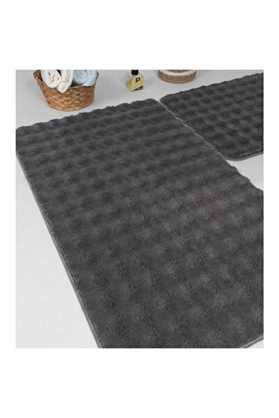 Zebra Set de 2 covoare de baie din pluș antracit Casa Bonny