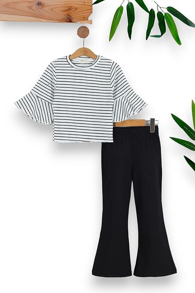 voyyo kids baby Girl's Polyester Wrapped Blouse and Spanish Leg Set