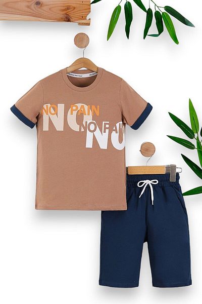 voyyo kids baby МОМЧЕ 6-10 ГОДИНИ MICKEY NO PANIC КЪСИ ШОРТИ С ЩАМП ТЕНИСКА ДОЛНО ГОРНО КОМПЛЕКТ