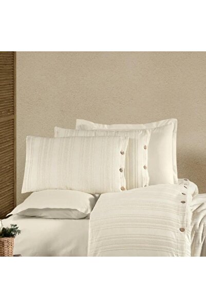 Zebra Casa Likya 6 Piece Double Duvet Cover Set - Cream Color