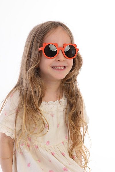 machupıcchu Scandinavian Teddy Bear Model Children's Sunglasses Mustard Color UV400 Protected