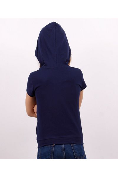 Toontoy Girl's Foil Printed Hooded T-Shirt
