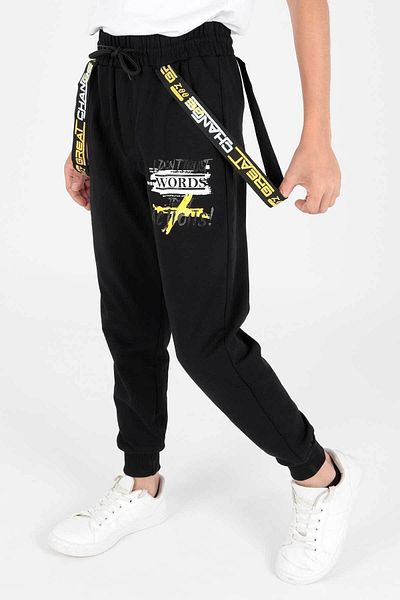 AHENGİM Φούτερ για αγόρια - Words Printed, Elastic Skinny Leg, Ak2104