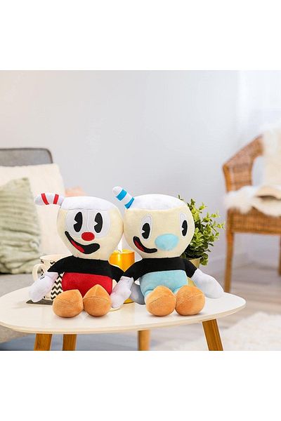 e-life 25 cm Imported Fabric Cup Heads - Cuphead and Mugman Plush Toy Set of 2