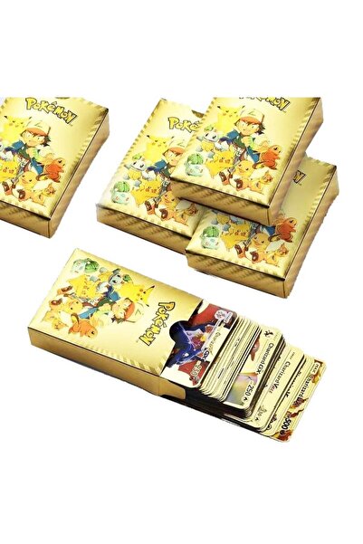 e-life shop Pokemon Vmax Gold Card Tcg Dx Gx Altın Varaklı Esnek Oyuncu & Kol...