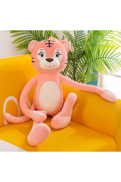 e-life shop İthal Soft Kumaş Sevimli Şanslı Pembe Kaplan Figür Peluş Oyuncak Uyku Oyun Arkadaşı Büyük Boy 72 cm.