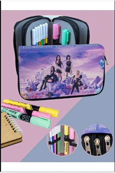 PartAntalya Black Pink Pink Vomen Temalı Kalem Kutusu Orginazer Üç Bölmeli Ve...