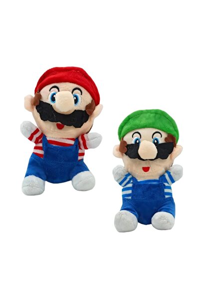 e-life shop Imported Fabric Super Mario Brothers Mario Luigi Set of 2 Figure Plush Toy Sleeping Playmate 20 cm