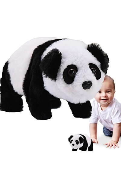 Happy Toys Pilli sesli yürüyen peluş panda emekleme arkadaşım sevimli panda oyuncak