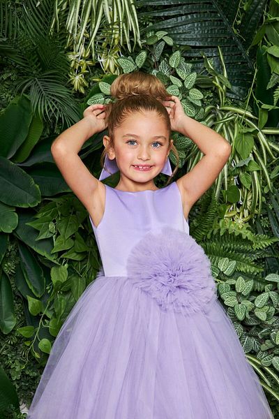 zühre balaban Lilac waterlily girl's evening dress