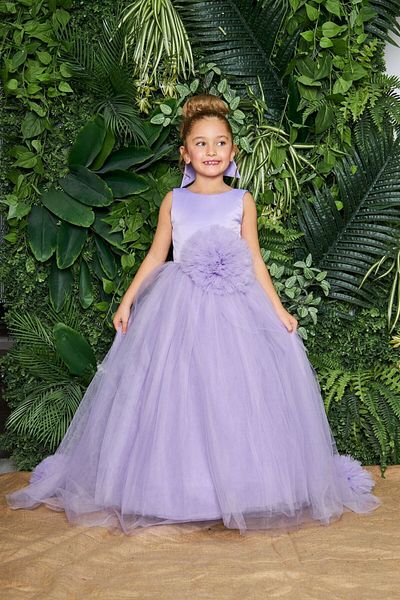 zühre balaban Lilac waterlily girl's evening dress