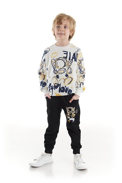 AHENGİM Σετ φόρμας για αγόρι Astronaut Printed - Βαμβακερό, Εποχιακό Ak2507