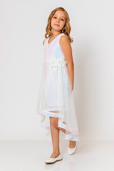 incity Girl's Sequined Sleeveless Zippered Evening Dress