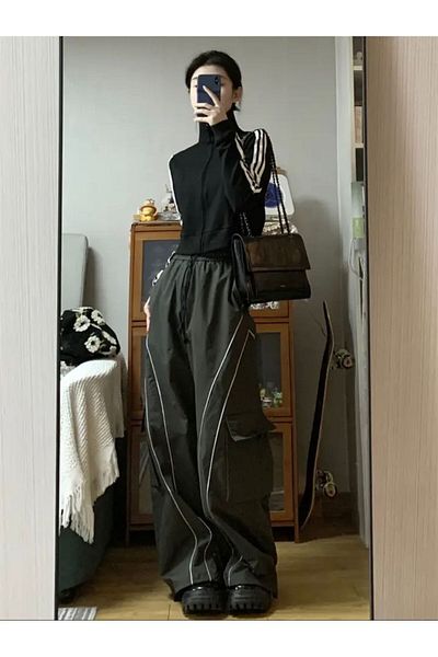 DEEFWEAR Harajuku Cargo Tracksuit - Λεπτομέρεια με φερμουάρ, Νέα σεζόν - mingalondon