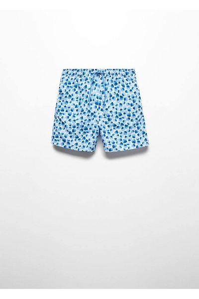 MANGO Kids Gemusterter Badeanzug mit Kordelzug