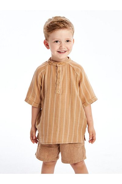 LC Waikiki Prevailing Collar Short Sleeve Shirt for Baby Boy