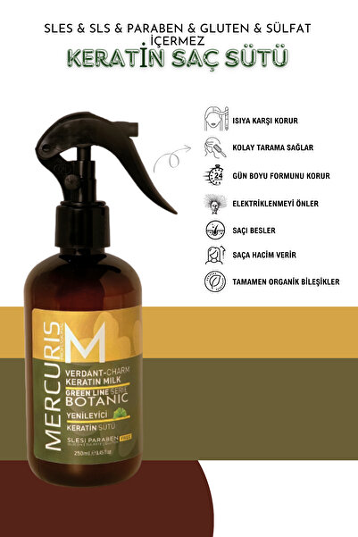 Mercuris Botanic Keratin Saç Sütü – Durulanmayan Bakım, Saç Onarıcı & Yumuşat...