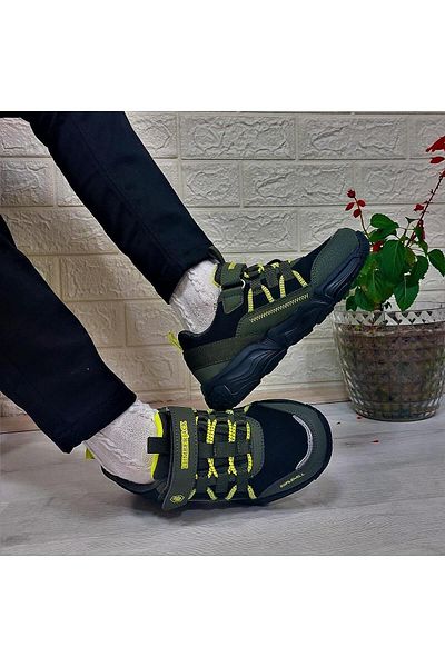 lumberjack Heat Khaki-žluto-černé voděodolné chlapecké boty