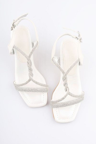 moon glow Pantofi de seara pentru fete Rochie de seara pentru copii Pantofi cu toc Pantofi cu toc cu detalii de piatra in cruce pentru fete