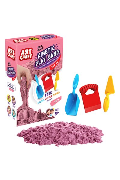 Doğan Oyuncak Dünyası Pink Kinetic Play Sand with Accessories (1000 Gr.) - Art Craft Kinetic Sand Set - Art Sand Sand