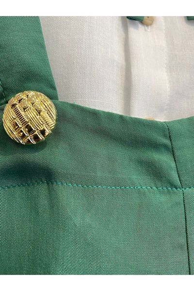 Ares Kids Fashion Short Salopet Set Green Gold Buttoned Baby And Children's Clothing Girls And Boys