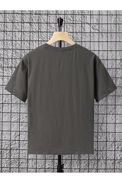ÇocukçaGiy Text Character Motto Printed Boy's Cotton Crew Neck Basic T-shirt