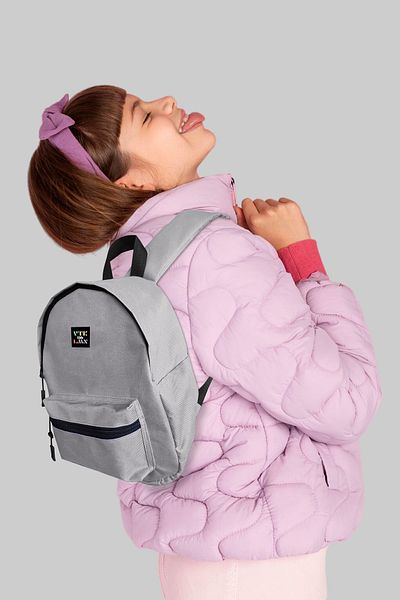 Vatkalimon Gray Children's Backpack - Suitable for Kindergarten, Nursery, Preschool