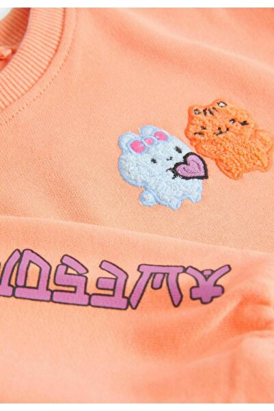 Ladin Store New Season Girl's Cotton Sweatshirt and Ribbed Leggings - 3 Thread Non-Rated Set