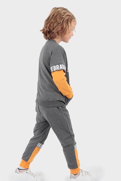 AHENGİM Brave Printed Trend-Trainingsanzug-Set für Jungen Ak2231