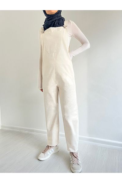 FREYA MODA Comfortable Cut Stone Jumpsuit - Front Kangaroo Pocket