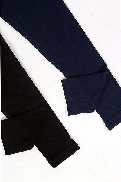 Çiggo Kids Set de 2 colanți lungi din lycra din bumbac de bază pentru fete