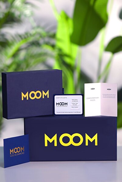 MOOM MÜCEVHERAT 14 Ayar Altın Küpe Yeşil Taşlı Çocuk küpesi