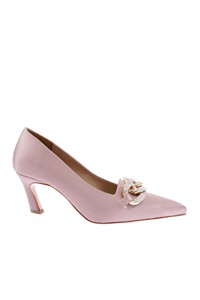 DGN Γυναικεία παπούτσια με μυτερή μύτη με αλυσίδα με πέτρα με τακούνι σολομός 283921085