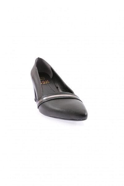 DGN Pantofi cu toc cu cataramă în față cu vârf rotund pentru femei Laser negru 7252328