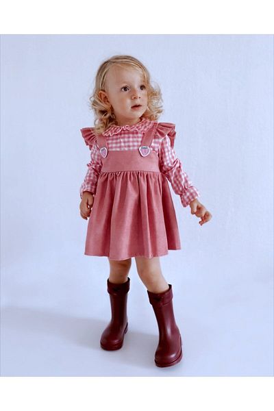 Le Petite Sole Pink Gingham Shirt Dress