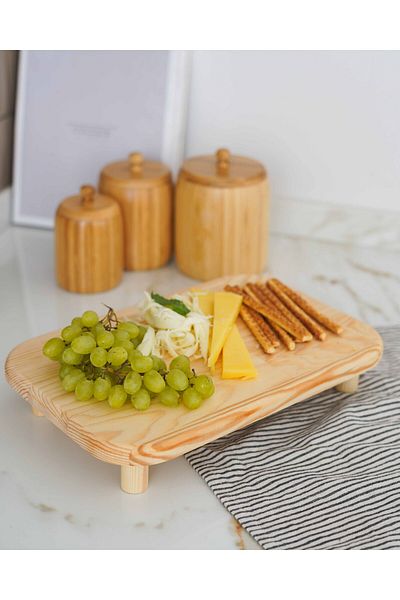 KaiHome Natural Wooden Stand Presentation Stand / Presentation Plate Open