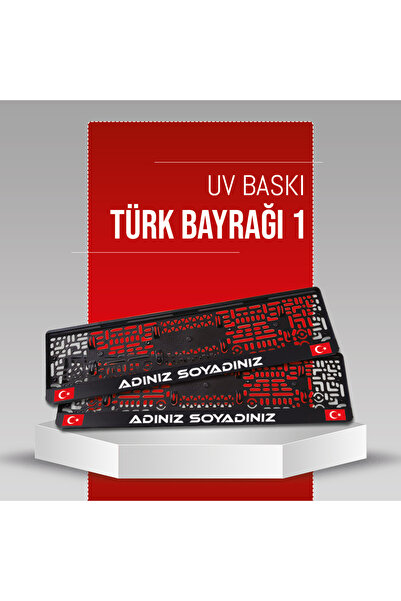 plakalıkhane Türk Bayrağı 1 , 2 Adet Premium Uv Baskılı Kişiye Özel Plakalık