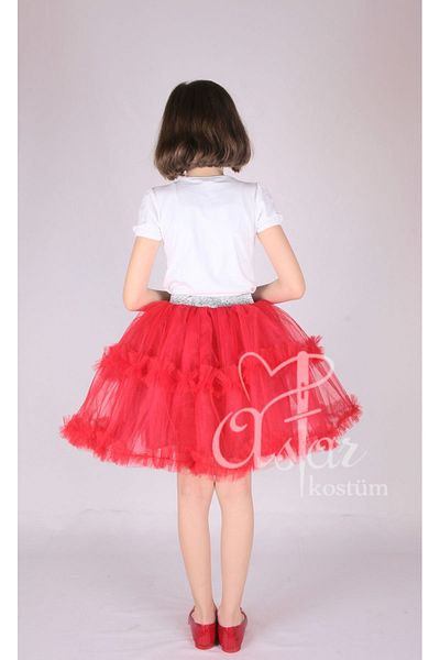 Astar Kostüm Red Frilly Red Tutu Girl's April 23 Show Fluffy Skirt
