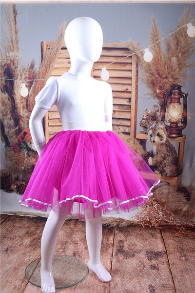 Astar Kostüm Tutu Skirt Fuchsia White Ribbon Girl's 23 April Performance Crinoline Skirt