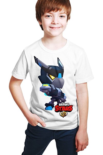 Garalio Brawl Stars - Tricou alb unisex cu imprimeu pentru costum Mecha Crow