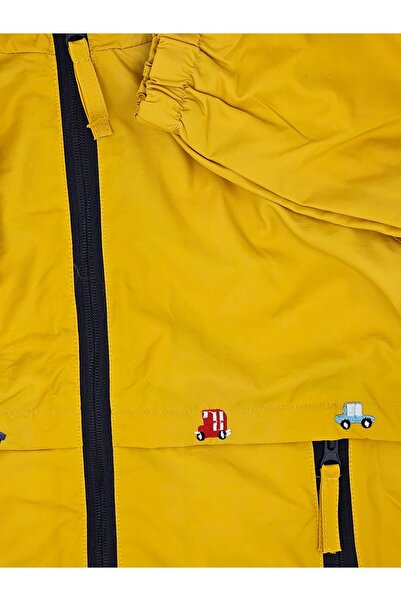 naynes Kapüşonlu Çocuk Trençkotu Mevsimlik Montları, Erkek Ve Kız Çocuklar Için (100 CM-3 YAŞ / SARI)